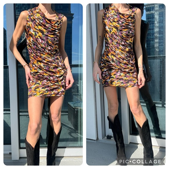 Isabel Marant Jersey abstract cowl neck dress - Picture 1 of 2
